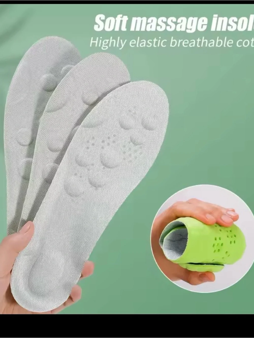 Breathable Soft Massage Sports Shoe Insoles
